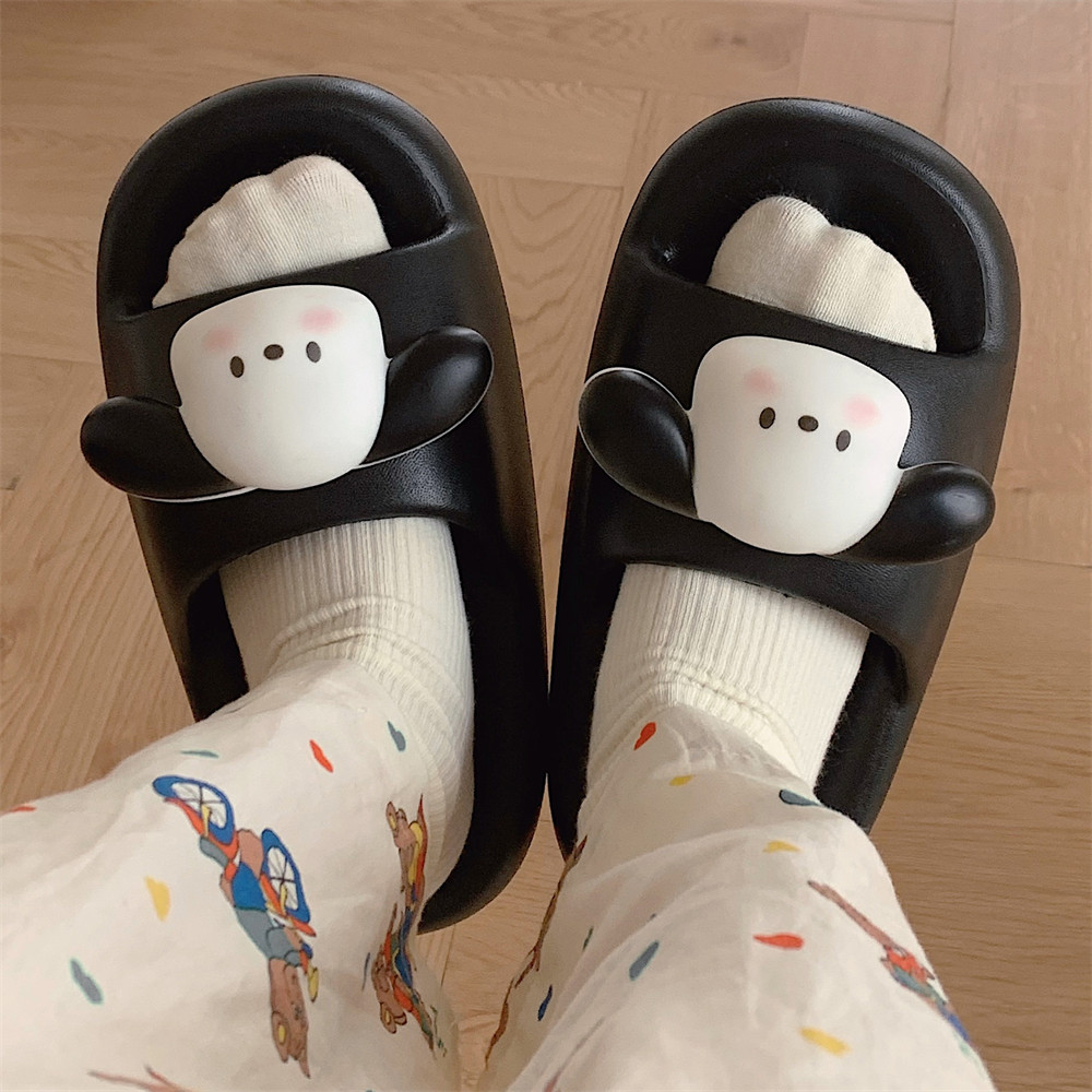 细细条 韩版ins可爱腮红小狗拖鞋女夏季踩屎感防滑学生居家凉拖鞋