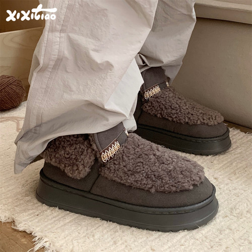 细细条复古创意刺绣时尚雪地靴