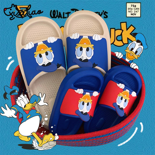 细细条可爱唐老鸭情侣eva凉拖鞋