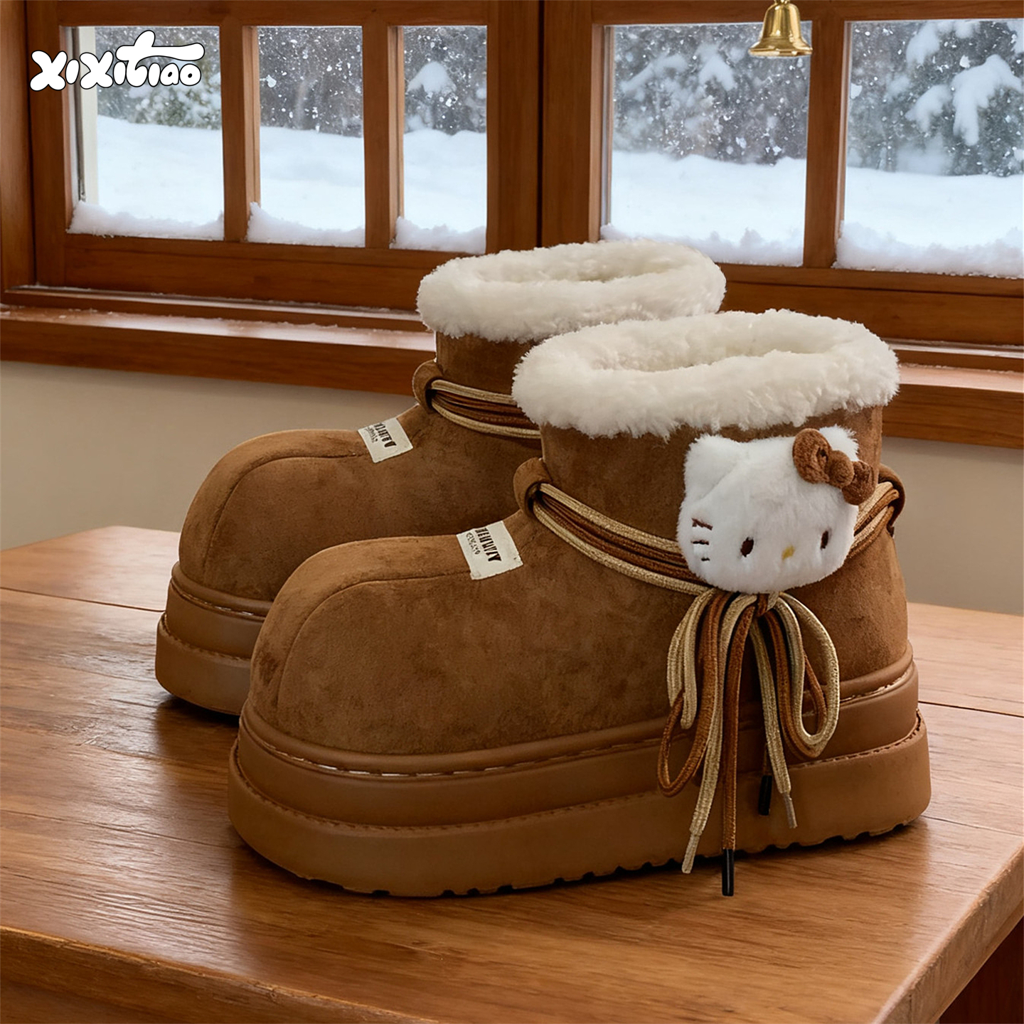 细细条网红HelloKitty雪地靴