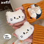 细细条 扣 饰品卡通可拆卸配饰可爱小猫咪毛绒绒鞋 少女心diy鞋 子装