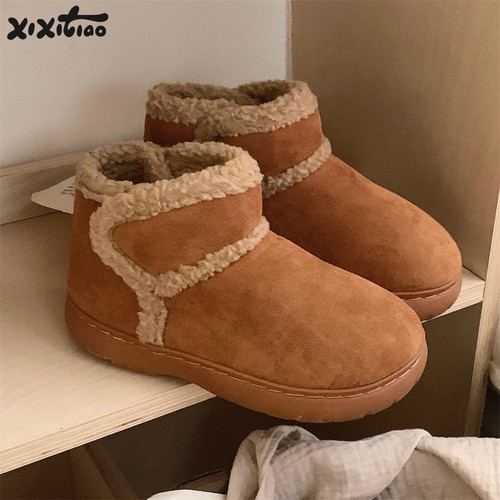 细细条新款时尚魔术贴雪地靴