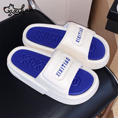 运动风eva厚底凉拖情侣 夏学生外穿时尚 细细条 潮酷拼色男女士拖鞋