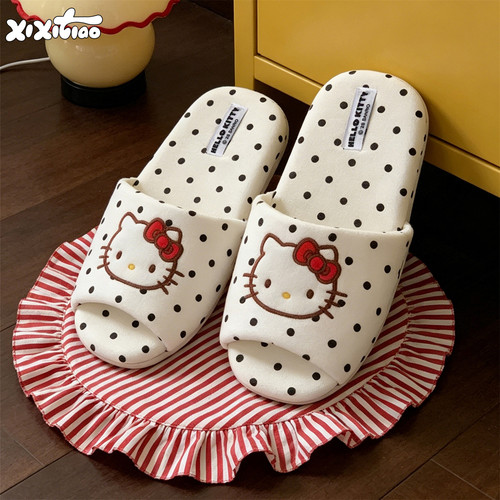 细细条正版HelloKitty拖鞋女