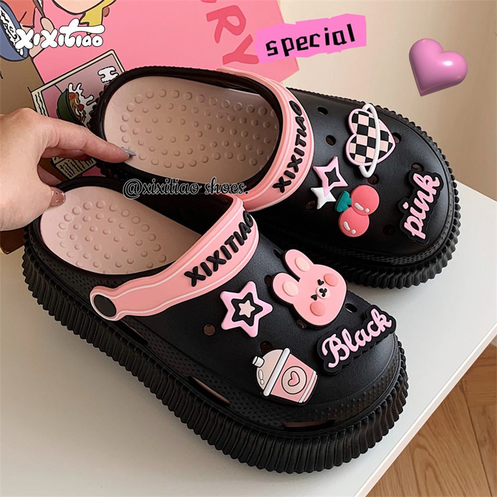 细细条少女心樱桃兔子凉拖鞋