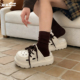 细细条 女夏沙滩防滑户外百搭包头半拖鞋 街头时尚 绑带厚底洞洞鞋