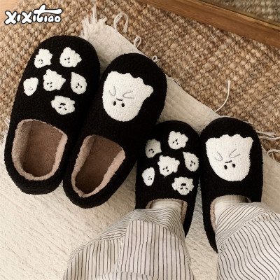 细细条万圣节可爱小幽灵棉拖鞋