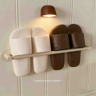 细细条 男女防臭抗菌情侣居家浴室凉拖 高级感皮纹eva防滑待客拖鞋