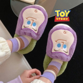 细细条 ins 可爱毛绒男女家居鞋 玩具总动员巴斯光年情侣棉拖鞋 冬季