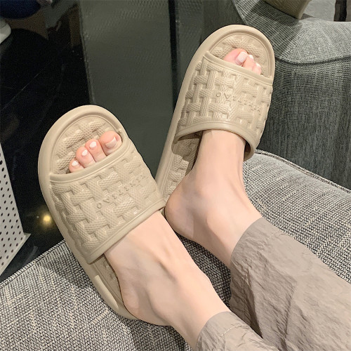 简约风休闲居家细细条情侣拖鞋