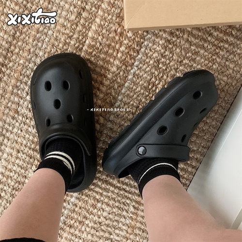 细细条街头潮酷百搭情侣洞洞鞋