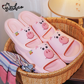 夏 玩具总动员火腿猪女童防滑居家亲子凉拖鞋 细细条 可爱儿童拖鞋