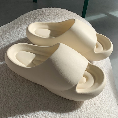 纯色简约厚底男女居家踩屎感拖鞋