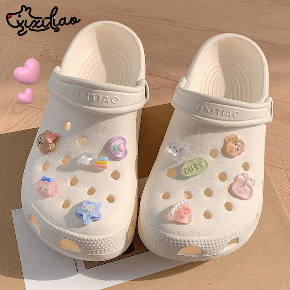 细细条 可爱卡通包头凉拖防滑夏户外少女心eva足弓ins洞洞鞋女