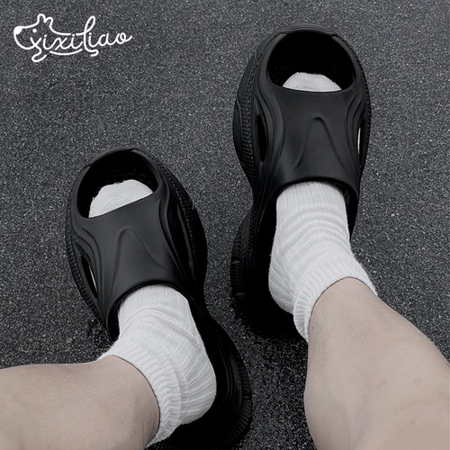 细细条 拼色个性运动拖鞋男女士夏户外穿EVA防滑耐磨篮球凉拖情侣