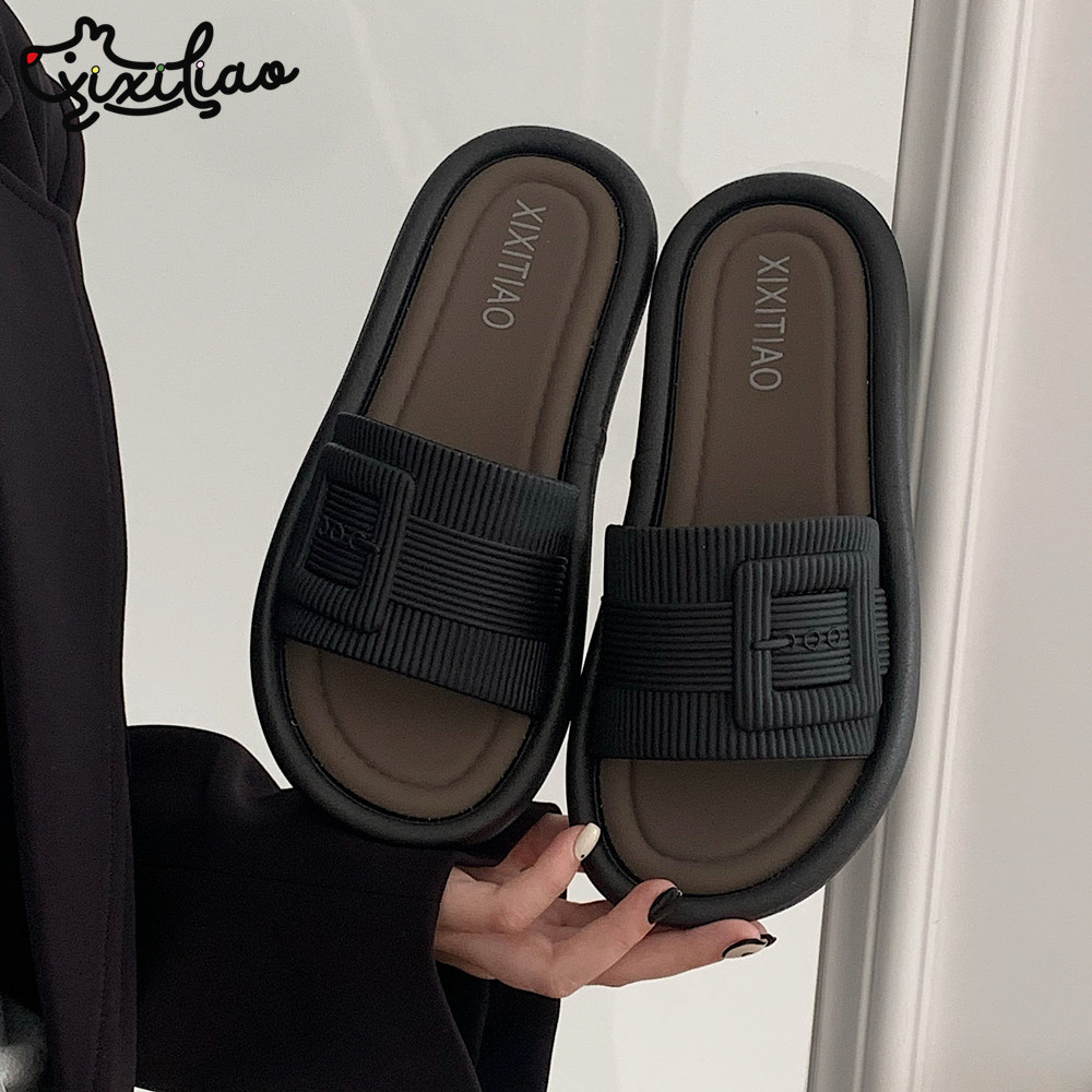 细细条 夏季时尚新款创意拼色一字拖女室内外防水防滑凉拖鞋ins,居家布艺,居家凉拖/凉鞋,淘宝优惠券,粉丝福利购,淘宝优惠卷