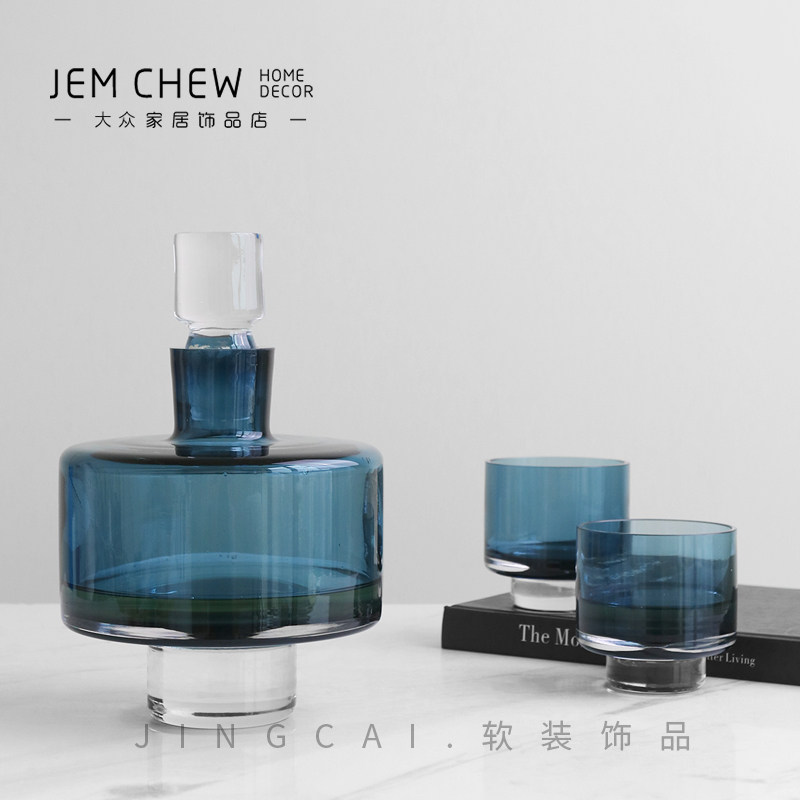 高档轻奢时尚酒器酒杯样板间售楼处水晶桌面家居餐桌酒具套装摆件