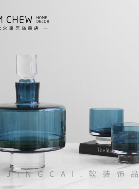 高档轻奢时尚酒器酒杯样板间售楼处水晶桌面家居餐桌酒具套装摆件