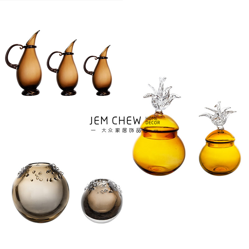 新中式创意极简桌面摆件样板间售楼处酒店玄关别墅会所家居摆设品