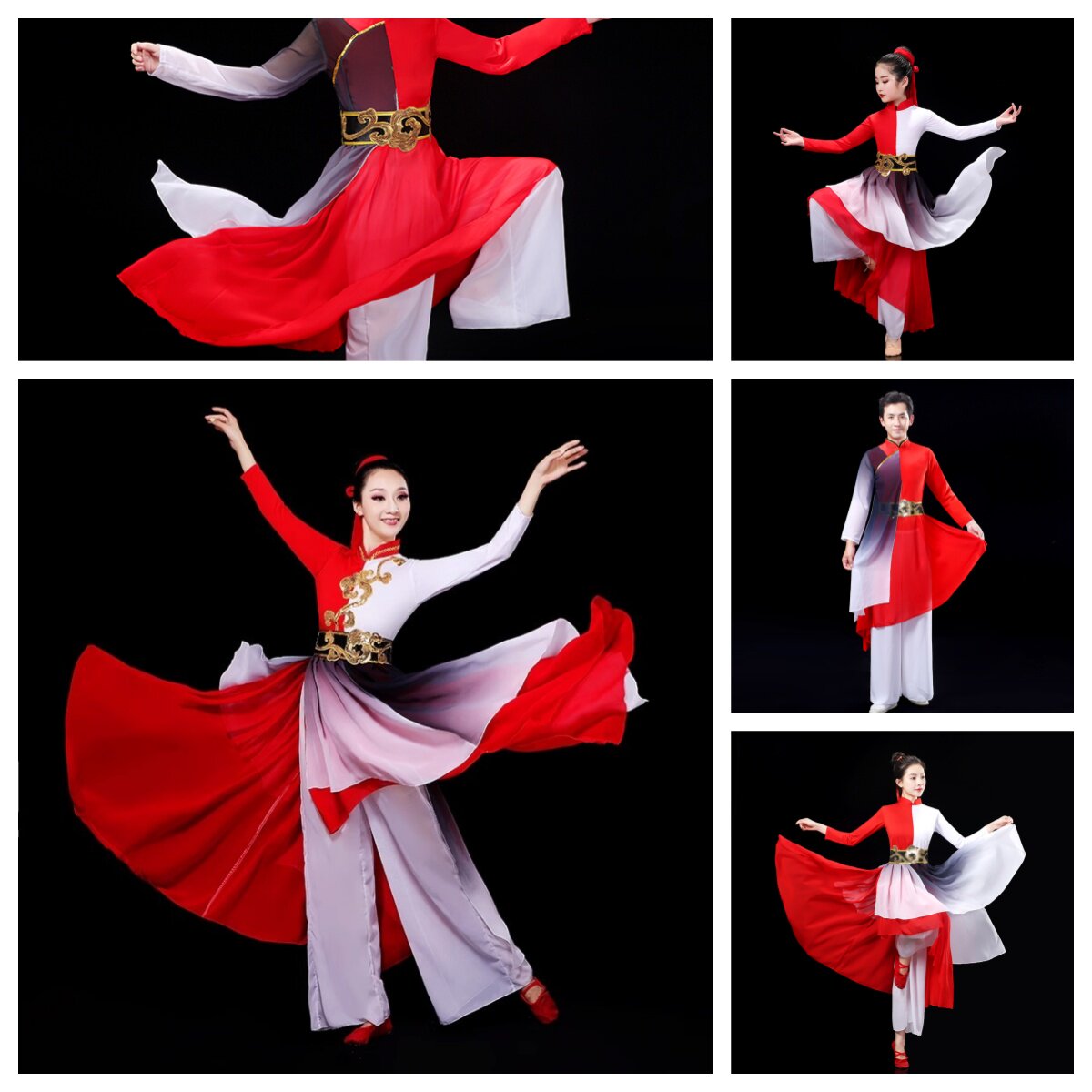 古典舞蹈服女飘逸中国风梅花赋演出服现代舞扇子书简舞开场舞服装