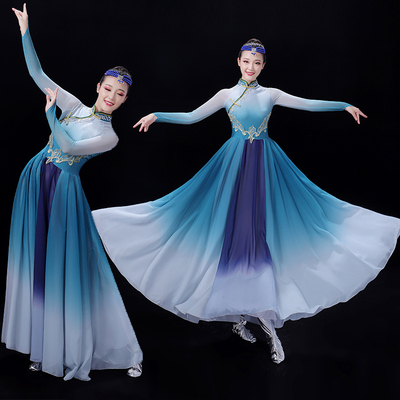 蒙古舞蹈演出服新款蒙古舞练习裙艺考大摆裙蒙古袍蒙族舞蹈服女