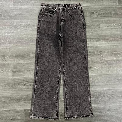 外贸新款经典阔腿水洗牛仔裤长裤