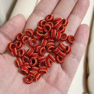 手工编绳配件平结莲花结桃花结圆满线圈手绳diy穿黄金吊坠绳扣头