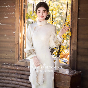 【花样年华】国风旗袍|新中式白色马甲套装收腰显瘦气质优雅冬装