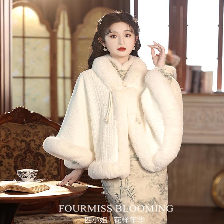 【花样年华】国风披肩|搭配旗袍2025秋冬加绒厚高贵中式外搭开衫