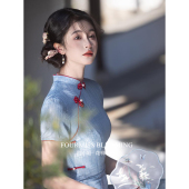 素雅复古新中式 国风旗袍 气质年轻改良日常连衣裙 花样年华