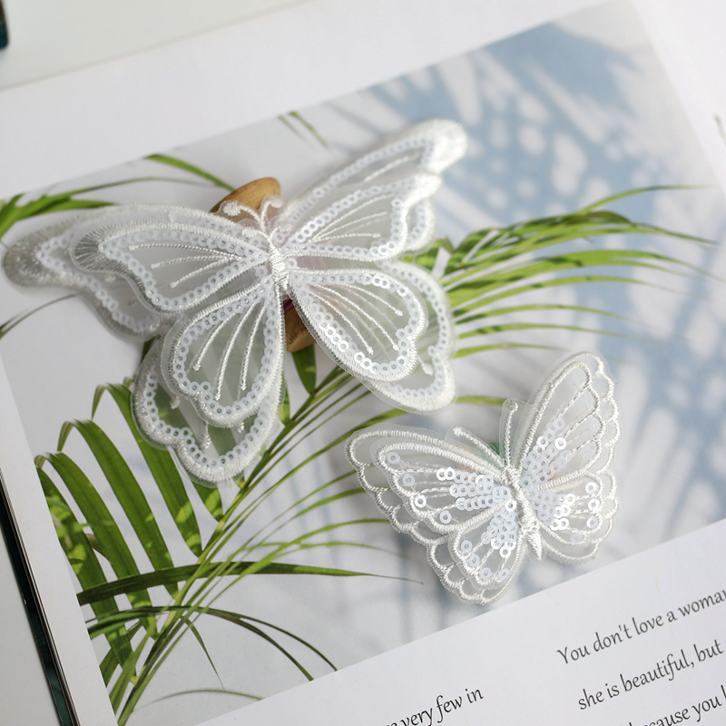 手缝蝴蝶刺绣布贴破洞补丁贴