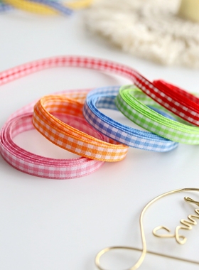 6mm苏格兰彩色格子织带花边蕾丝diy蝴蝶结发饰礼品丝带娃衣辅料