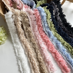 2cm卷毛棉线小香风蕾丝花边织带服装 衣边镶边辅料流苏DIY手工材料