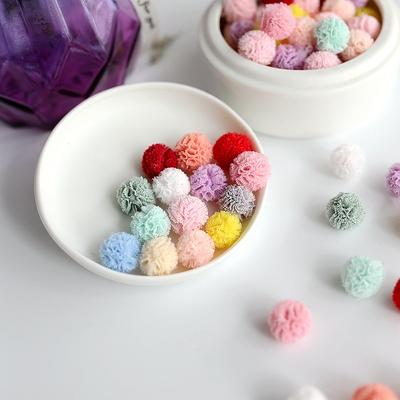 diy辅料彩色网纱蕾丝花球手工