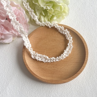 白色纯棉双边弹力蕾丝花边手工编织DIY装饰边条材料娃衣辅料