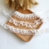 饰娃衣领口袖 白色优质柔软台版 褶皱蕾丝花边装 口裙摆蕾丝边辅料