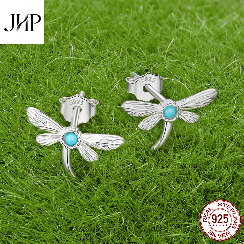 锦河畔绿松石蜻蜓耳钉