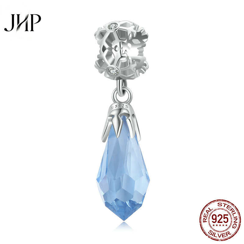 锦河畔原创雪花冰晶电镀手链吊坠 冰雪系列s925银串珠配件