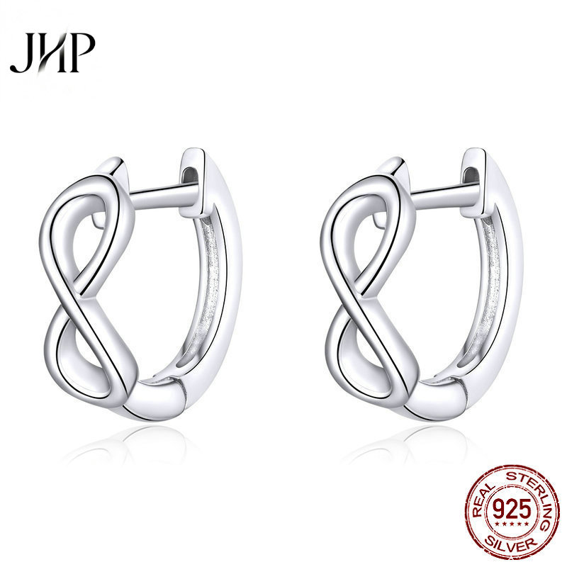 锦河畔无限爱s925银耳环女时尚欧美镀白金气质纯银耳钉