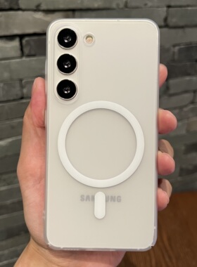 超薄磨砂半透明白色防指纹磁吸充电适用三星S23U手机壳Galaxy S24Ultra保护套s23+全包S24plus+硬壳s24u男女