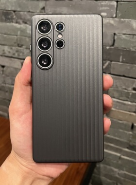 行李箱瓦楞竖条纹磨砂黑色酷适用三星S25+手机壳高级超薄GalaxyS25plus保护套S25U全包S25Ultra防摔精孔男女