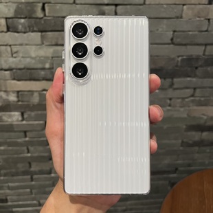 不发黄高透明白色瓦楞行李箱适用三星S25 手机壳高级超薄GalaxyS25plus保护套S25U全包S25Ultra防摔男女硬壳