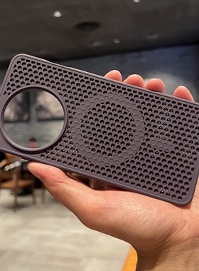 暗夜紫色网状洞洞蜂窝镂空散热磁吸充电适用一加Ace5手机壳OnePlusAce5pro保护套1+ACE5全包防摔男款透气夏季