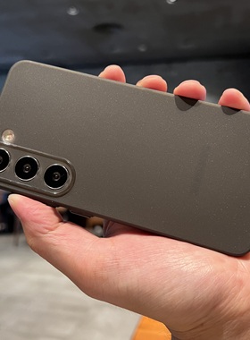 超薄防指纹磨砂半透明墨水黑灰色不沾油腻适用三星S23U手机壳高级感Galaxy S24Ultra保护套S23+全包防摔男女