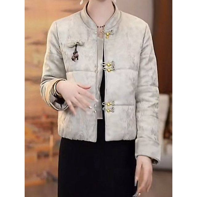 醋酸丝缎夹棉加厚外套2025冬新款时尚气质减龄显瘦国风新中式外套,女装/女士精品,棉衣/棉服,淘宝优惠券,粉丝福利购,淘宝优惠卷