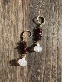 拾萤原创设计紫色珍珠石榴石款 耳环耳饰耳坠复古新中式 小众耳钉女