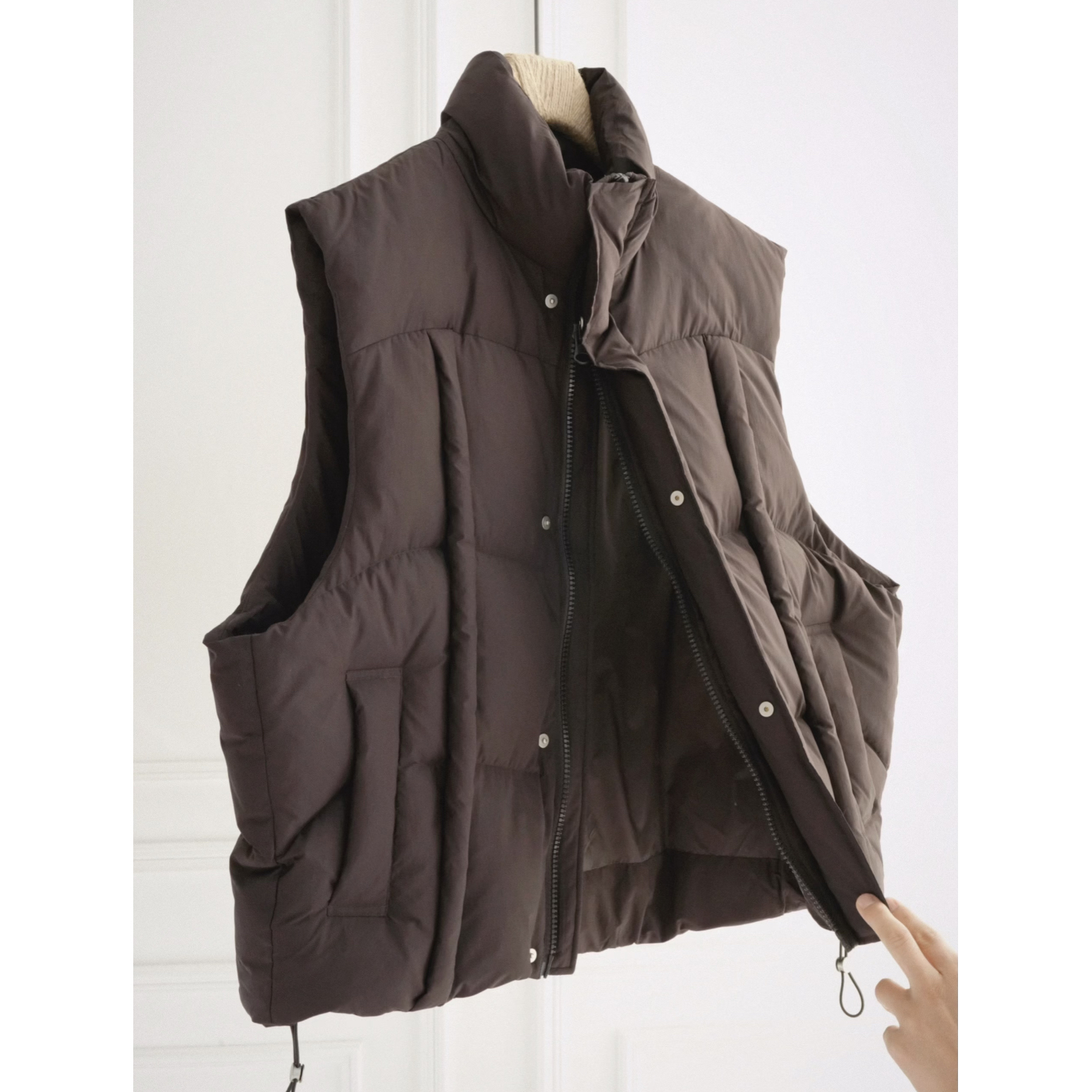 废土风技能超蓬立领羽绒马甲外套