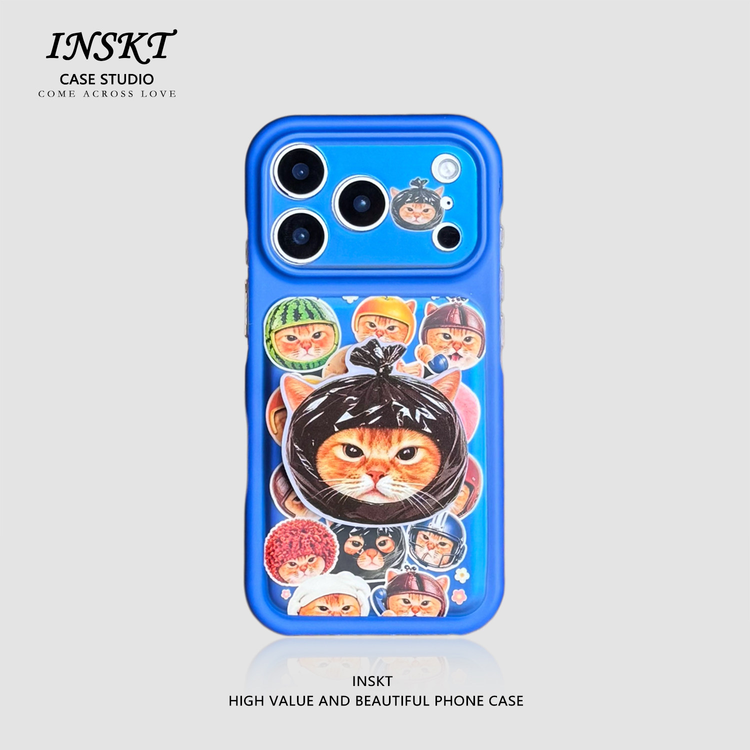 inskt搞怪可爱垃圾头套猫咪原创适用iphone18promax手机壳苹果17软硅胶套17pro网红新款小众16防摔15个性日韩
