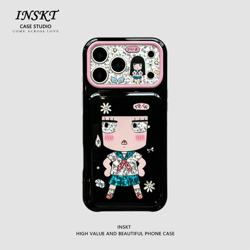 inskt搞怪黑沼爽子叉腰女孩原创适用iphone18promax手机壳苹果17软硅胶套17pro网红新款小众16防摔15个性日韩