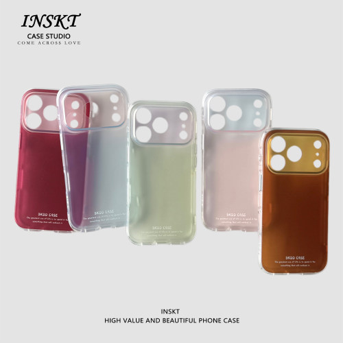 inskt简约马卡龙透色磨砂原创适用iphone18promax手机壳苹果17软硅胶套17pro网红新款小众16防摔15个性日韩风